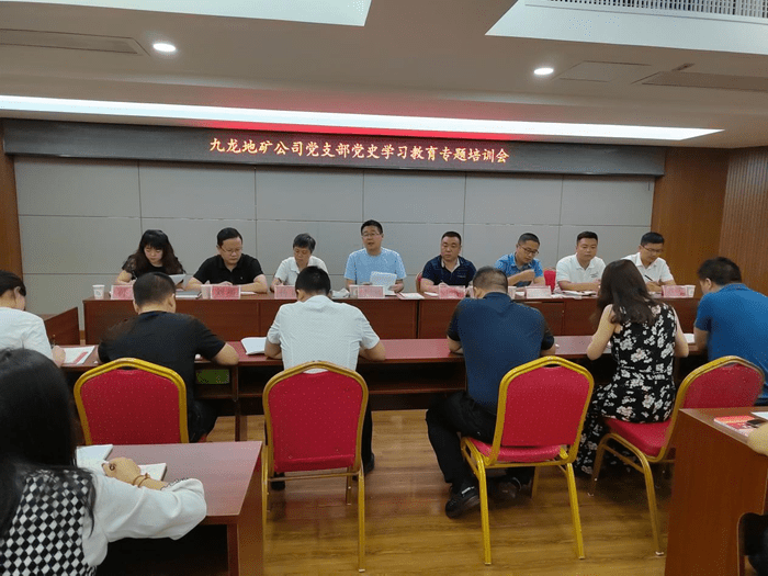 铜仁城交集团九龙地矿公司党支部召开党史学习教育专题培训会