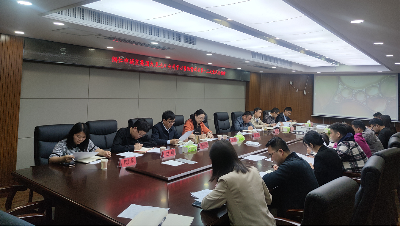 铜仁市城交集团九龙地矿公司专题学习贯彻贵州省第十三次党代会精神